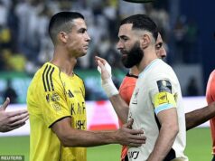 Odhalené: Ako „textová správa Karima Benzemu o zvýšení jeho platov a trofejách rozzúrila Cristiana Ronalda“ počas jeho saudského štrajku Ľahká textová správa od Karima Benzemu, vpravo, údajne prispela k tomu, že Cristiano Ronaldo sa rozhodol pre štrajk na Al-Nassr.