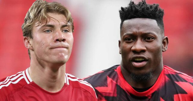 Rasmus Hojlund a Jadon Sancho na tréningu Man Utd