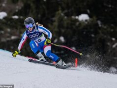 Otvárací ceremoniál zimných olympijských hier NAŽIVO: Mariah Carey a Andrea Bocelli sa pripravujú na mätúce vystúpenie na San Siro CORTINA D'AMPEZZO, TALIANSKO – 6. februára: Laura Gauche z tímu Francúzska v akcii počas zjazdového tréningu na Zimných olympijských hrách Milano Cortina 2026 v stredisku alpského lyžovania Tofane 6. februára 2026 v talianskej Cortine d'Ampezzo. (Foto: Daniel Kopatsch/VOIGT/GettyImages)