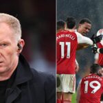 Mathys Tel z Tottenhamu Hotspur a Declan Rice z Arsenalu počas zápasu Premier League medzi Tottenhamom Hotspur a Arsenalom na ihrisku Tottenhamu Hotspur...