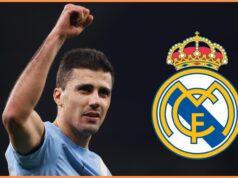 Prestup Realu Madrid Rodriho z Manchestru City Rodri v akcii za Manchester City proti Brightonu