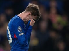 Priateľ Colea Palmera sľubuje Man Utd napriek jasnému prestupovému postoju Chelsea Cole Palmer z Chelsea reaguje po premeškaní šance na strelenie víťazného gólu na poslednú chvíľu počas zápasu Premier League medzi Chelsea a Leeds United na Stamford Bridge 10. februára 2026 v Londýne v Anglicku.