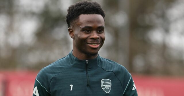 Bukayo Saka na tréningu
