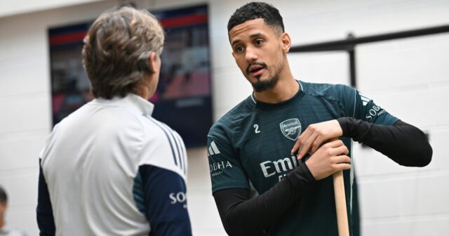 William Saliba počas tréningu Arsenalu