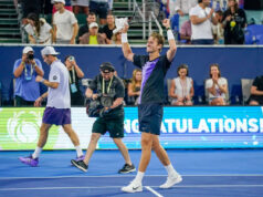 Sebastian Korda porazil Tommyho Paula o prvenstvo na Delray Beach Open Sebastian Korda oslavuje svoje víťazstvo 6-4, 6-3 nad Tommym Paulom vo finále Delray Beach Open na Delray Beach Stadium and Tennis Center v nedeľu 22. februára 2026.