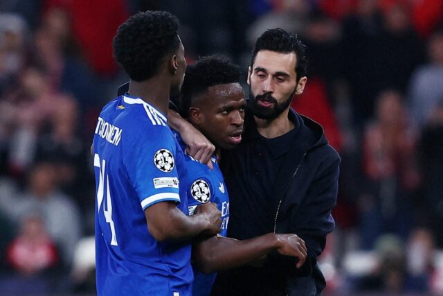 Vinicius Jr. tvrdí, že dostal na ihrisku rasistickú poznámku v zápase Ligy majstrov s Benficou (AFP/Getty)
