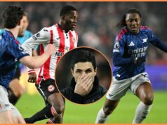 Sen Eberechi Eze Arsenal sa mení na nočnú moru Eberechi Eze v akcii za Arsenal