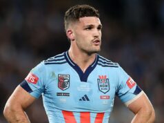 Štát pôvodu sa stáva medzinárodným po tom, čo bola zabezpečená historická mnohomiliónová dohoda s vládou Nového Zélandu State of Origin sa bude hrať na Novom Zélande prvýkrát v roku 2027 (na snímke, NSW halfback Nathan Cleary)