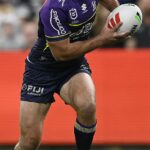 Hviezda Melbourne Storm Jahrome Hughes (na snímke) vylúčil, že by bol zvažovaný pre výber Queenslandu na úrovni Origin