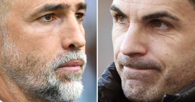 Rozdelený obraz Igora Tudora a Mikela Artetu pred North London Derby