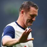 Robbie Keane zo Spurs Legends počas zápasu medzi Spurs Legends a AC Miláno Glorie na štadióne Tottenham Hotspur