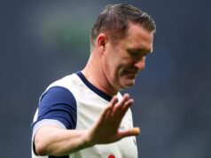 Tottenham odpovedal Robbiemu Keaneovi, ako jasne vyjadril postoj Mauricia Pochettina Robbie Keane zo Spurs Legends počas zápasu medzi Spurs Legends a AC Miláno Glorie na štadióne Tottenham Hotspur