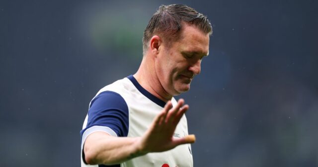 Robbie Keane zo Spurs Legends počas zápasu medzi Spurs Legends a AC Miláno Glorie na štadióne Tottenham Hotspur