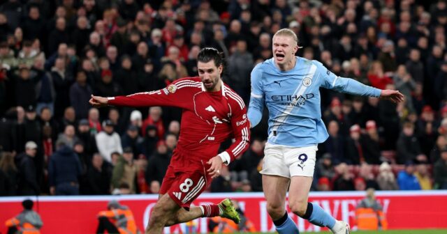 Dominik Szoboszlai z Liverpoolu fauloval Erlinga Haalanda