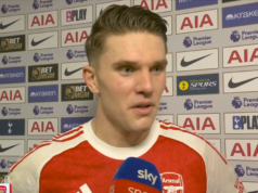 Viktor Gyokeres mieri po hrdinstvách Arsenalu na Tottenham brutálnym dvojslovným poskokom Viktor Gyokeres vo svojom pozápasovom rozhovore pre Sky Sports