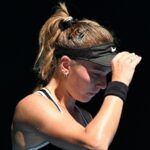 Snímka obrazovky z vysielania WTA zobrazujúca ruskú vlajku vedľa mena Oksany Selechmetevovej.