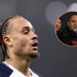 Xavi Simons z Tottenhamu Hotspur počas zápasu Premier League medzi Tottenhamom Hotspur a Newcastlom United na štadióne Tottenhamu Hotspur...