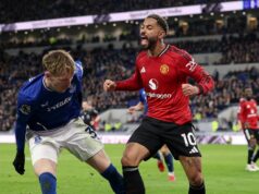 „Antagonistická“ oslava hviezdy Man Utd zostáva nepotrestaná, keď Michael Carrick odpovedá Matheus Cunha oslavoval v tvári Jamesa Garnera po strelenom góle pri výhre Man Utd 1:0 nad Evertonom