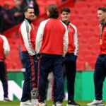 Mikel Merino so svojimi spoluhráčmi z Arsenalu