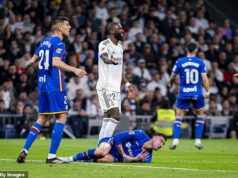 Antonio Rudiger unikol červenej karte za „jeden z najbrutálnejších faulov, aké kedy videli“ pri šokujúcej porážke Realu Madrid – ako fanúšikovia skandujú proti Florentinovi Perezovi a bývalý obranca West Brom sa posmieva Viniciusovi Jr. Antonio Rudiger unikol červenej karte pri pondelkovej domácej prehre Realu Madrid 1:0 od Getafe