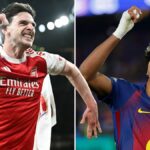 Barcelonský hráč Lamine Yamal oslavuje skórovanie z pokutového kopu, tretí gól jeho tímu počas 16. kola Ligy majstrov, druhého futbalového zápasu medzi FC Barcelona a Newcastle United FC v Barcelone, Španielsko, streda 18. marca 2026