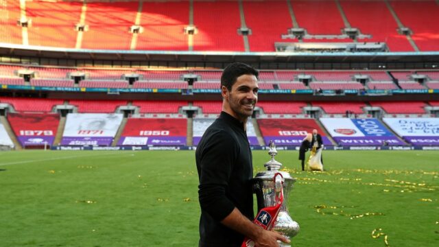 Mikel Arteta vyhral FA Cup bez akýchkoľvek priaznivcov Arsenalu vo Wembley v roku 2020