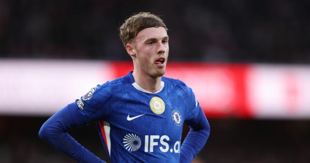 Cole Palmer z Chelsea reaguje počas zápasu Premier League medzi Arsenalom a Chelsea na Emirates Stadium 1. marca 2026 v Londýne v Spojenom kráľovstve.