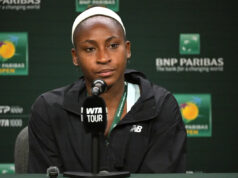 Coco Gauff znepokojená vojnou na Blízkom východe, jej tréner uviazol 3. marca 2026; Indian Wells, CA, USA; Coco Gauff (USA) hovorí pre médiá na tlačovej konferencii počas BNP Paribas Open v Indian Wells Tennis Garden. Povinný kredit: Jayne Kamin-Oncea-Imagn Images