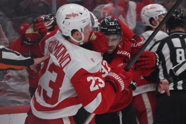 Contending Wings eye turnover doma vs. slabé plamene NHL: Detroit Red Wings v New Jersey Devils