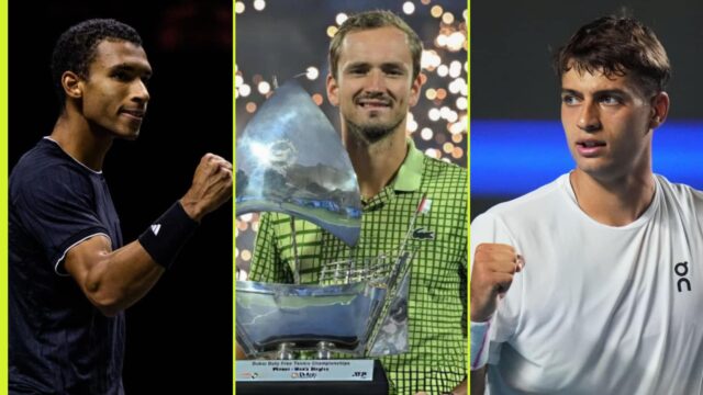 Daniil Medvedev +12 Flavio Cobolli +78, Felix Auger-Aliassime +3
