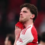 Declan Rice z Arsenalu vyzerá skľúčene