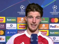 Declan Rice ukazuje skutočné farby, keď sa ho pýtajú na štvornásobné nádeje Arsenalu Declan Rice