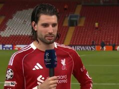 Dominik Szoboszlai odhaľuje incident, ktorý inšpiroval víťazstvo Liverpoolu – „Bral som to osobne“ LIVERPOOL, ANGLICKO – 18. marca: Dominik Szoboszlai z Liverpoolu oslavuje svoj 3. gól počas zápasu osemfinále 2. kola Ligy majstrov UEFA 2025/26 medzi Liverpool FC a Galatasaray SK na Anfielde 18. marca 2026 v Liverpoole v Spojenom kráľovstve. (Foto: Simon Stacpoole/Offsajd/Offsajd cez Getty Images)