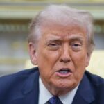 Prezident Donald Trump hovorí počas stretnutia s nemeckým kancelárom Friedrichom Merzom