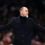 Manažér Tottenhamu Hotspur Igor Tudor reaguje na zápas osemfinále Ligy majstrov UEFA v druhom zápase na štadióne Tottenhamu Hotspur.