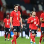 LONDÝN, ANGLICKO - 27. marca: Angličan Harry Maguire počas medzinárodného priateľského zápasu medzi Anglickom a Uruguajom na štadióne Wembley 27. marca 2026 v Londýne, Anglicko. (Foto: Rob Newell – CameraSport cez Getty Images)