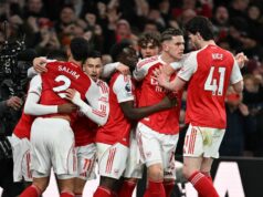 Hráči Arsenalu „by mali byť zakázaní“, ako to požadovala akcia Premier League Viktor Gyokeres oslavuje strelenie prvého gólu Arsenalu s Declanom Riceom, Williamom Salibom, Gabrielom Martinellim a Bukayom Saka počas zápasu Premier League medzi Arsenalom a Evertonom na Emirates Stadium.