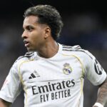 MADRID, ŠPANIELSKO - 2. marca: Rodrygo Goes hráč Realu Madrid v akcii počas zápasu LaLiga EA Sports medzi Real Madrid CF a Getafe CF na Estadio Santiago Bernabeu 2. marca 2026 v Madride, Španielsko. (Foto Antonio Villalba/Real Madrid cez Getty Images)