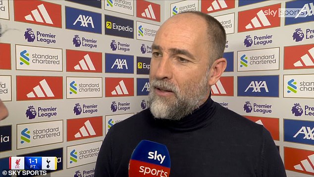 Igor Tudor znáša nepríjemnú výmenu názorov s reportérom Sky Sports Igor Tudor sa po remíze Spurs 1:1 podelil o napätú výmenu názorov s Patrickom Davidsonom zo Sky