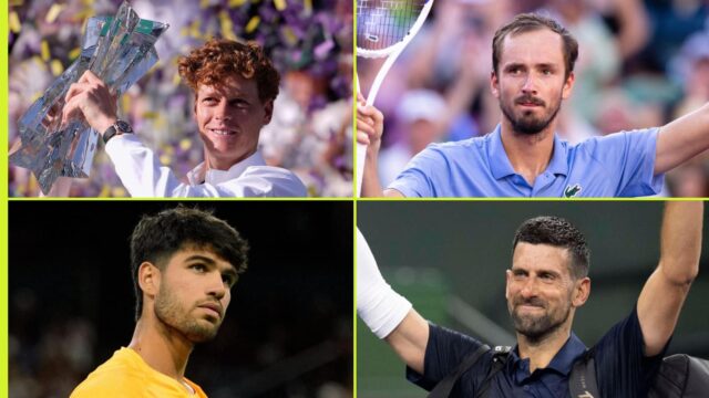 Jannik Sinner a Daniil Medvedev predbehli Novaka Djokoviča v kľúčovom hodnotení a tesne zaostali za Carlosom Alcarazom
