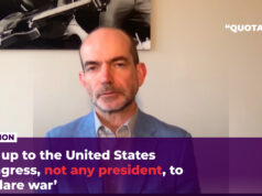 „Je na Kongrese Spojených štátov, nie na akomkoľvek prezidentovi, aby vyhlásil vojnu“ | Al-Džazíra "Je na Kongrese Spojených štátov, nie na akomkoľvek prezidentovi, aby vyhlásil vojnu" | Al-Džazíra
