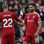 Hugo Ekitike a Cody Gakpo skórovali pri výhre Liverpoolu nad West Hamom 5:2 (AFP/Getty)