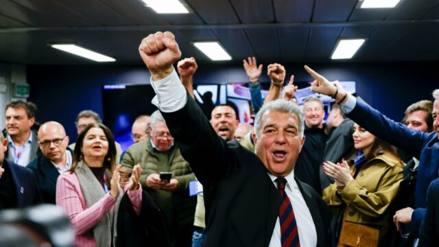 Joan Laporta hovorí po opätovnom zvolení za prezidenta Barcelony
