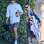 Joe Burrow si tento víkend vyšiel s Oliviou Ponton v Los Angeles na párty pri bazéne