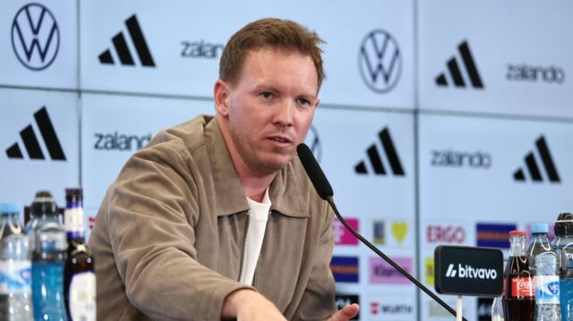 Hlavný tréner Nemecka Julian Nagelsmann vystúpil vo štvrtok na tlačovej konferencii vo Frankfurte
