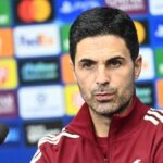 Tréner Arsenalu Mikel Arteta vystúpil na tlačovej konferencii pred zápasom Ligy majstrov UEFA s Bayerom Leverkusen