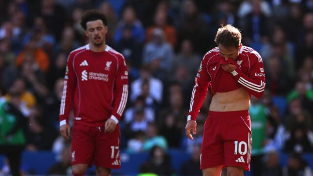 Liverpool hral zle pri porážke 2:1 proti Brightonu