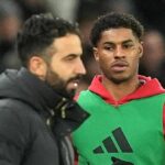 Marcus Rashford z FC Barcelona sleduje zápas LaLiga EA Sports medzi FC Barcelona a RCD Mallorca na Spotify Camp Nou 7. februára 2026 v Barcelone v Španielsku.