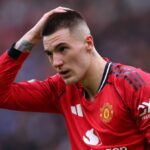 MANCHESTER, ANGLICKO - 1. marca: Benjamin Sesko z Manchestru United reaguje počas zápasu Premier League medzi Manchestrom United a Crystal Palace na Old Trafford 1. marca 2026 v Manchestri v Anglicku. (Foto: Molly Darlington/Copa/Getty Images)