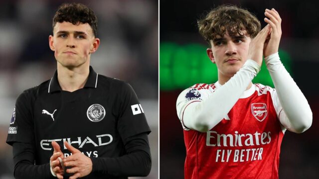 Max Dowman oslavuje strelenie druhého gólu Arsenalu počas zápasu Premier League medzi Arsenalom a Evertonom na Emirates Stadium 14. marca 2026 v Londýne v Spojenom kráľovstve. 